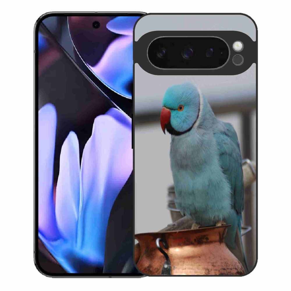 Zselés borítás mmCase a Google Pixel 9 Pro XL-hez - papagáj alexander kék