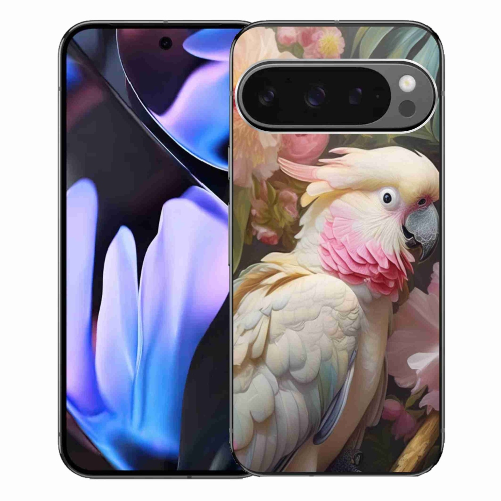 Gél borítás mmCase a Google Pixel 9 Pro XL-hez - papagáj kakadu rózsaszín 2