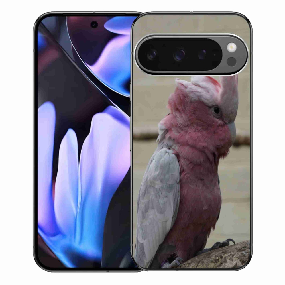Zselés borítás mmCase a Google Pixel 9 Pro XL számára - papagáj kakadu rózsaszínű