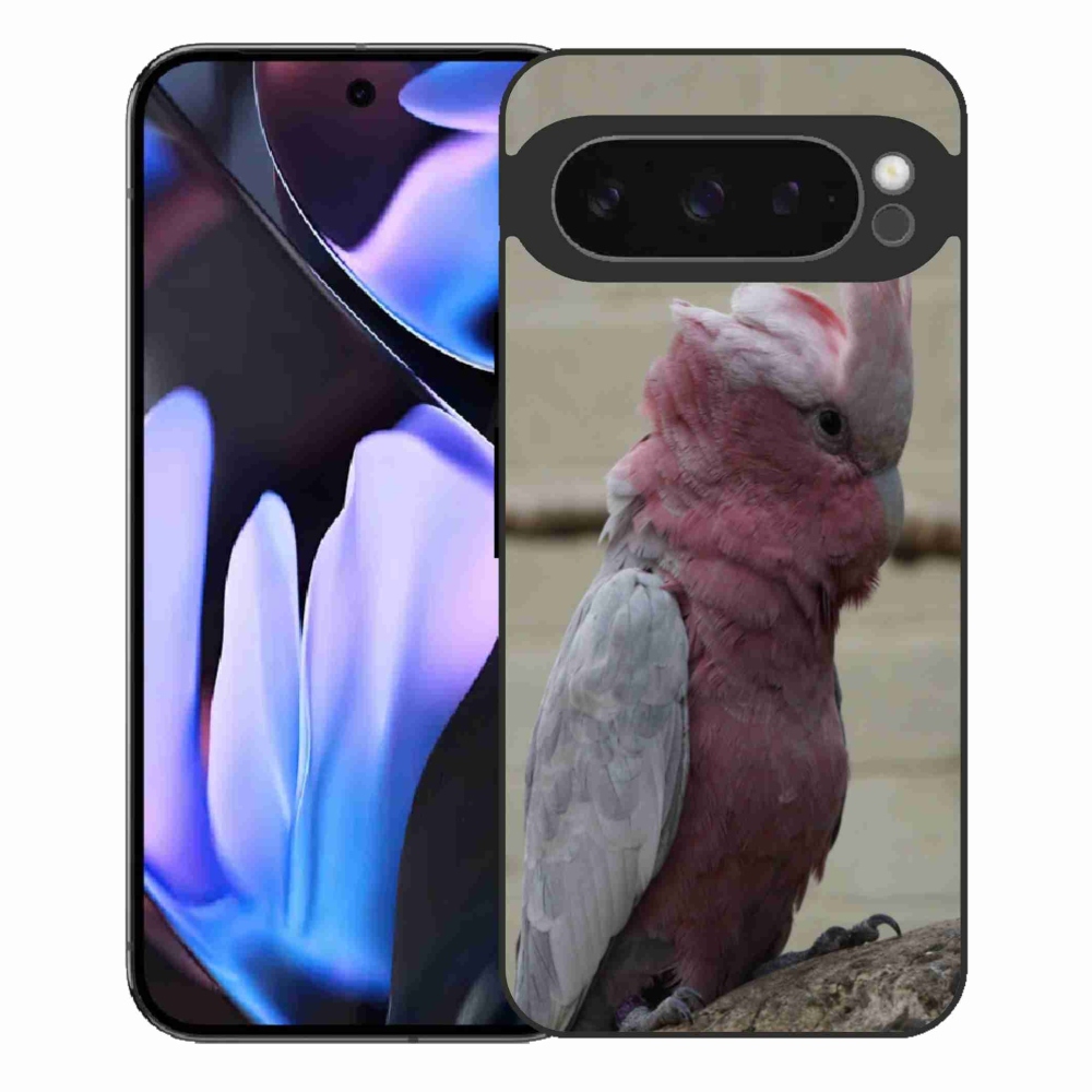 Zselés borítás mmCase a Google Pixel 9 Pro XL számára - papagáj kakadu rózsaszínű
