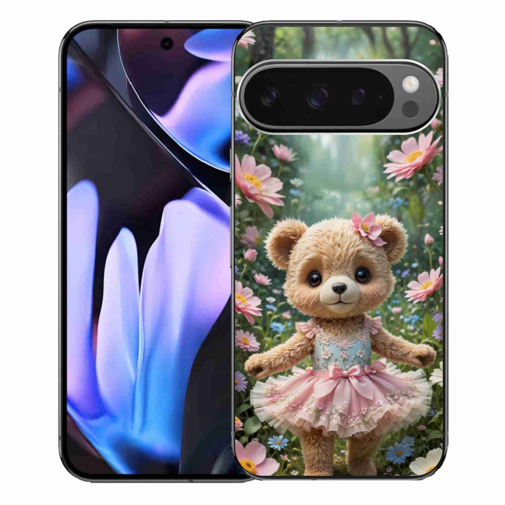 mmCase gél tok a Google Pixel 9 Pro XL-hez – aranyos mackó virágok között