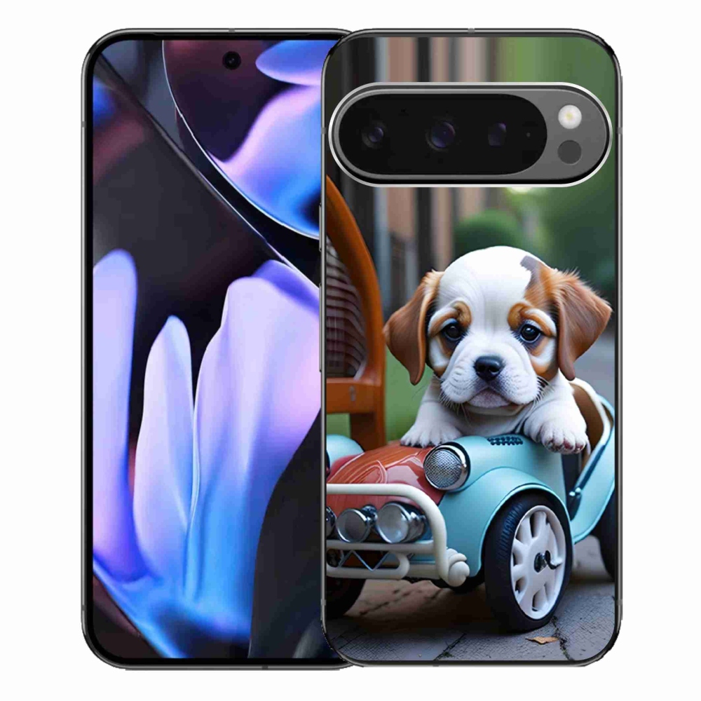 mmCase gél tok a Google Pixel 9 Pro XL-hez – kiskutya retro autóban