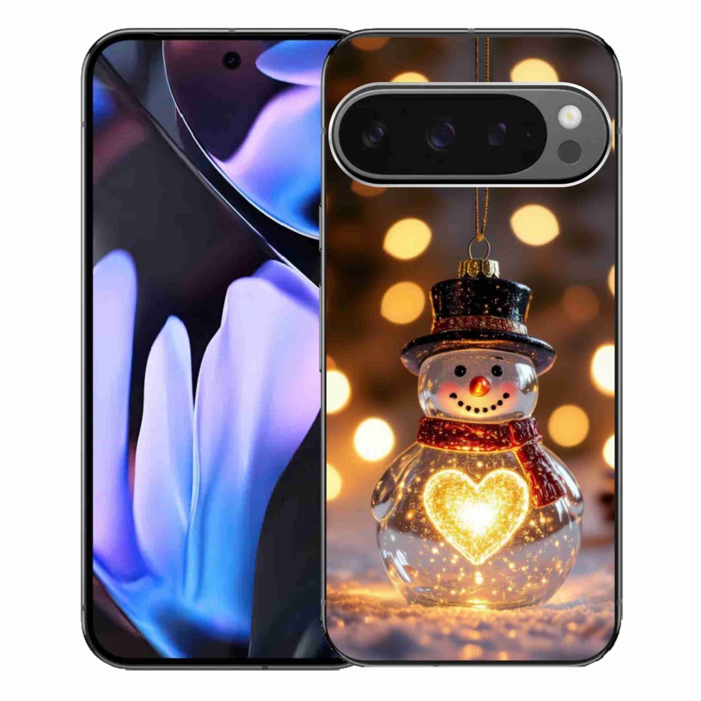 mmCase gél tok a Google Pixel 9 Pro XL-hez – világító karácsonyi hóember