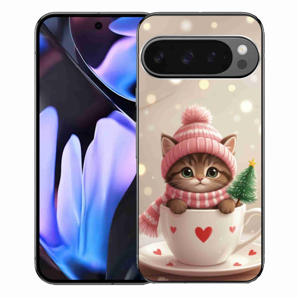 mmCase gél tok a Google Pixel 9 Pro XL-hez – karácsonyi cica csészében