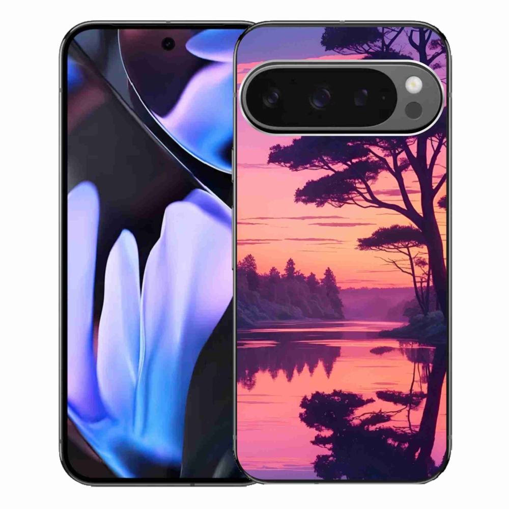Zselés borítás mmCase a Google Pixel 9 Pro XL számára - naplemente a tó felett