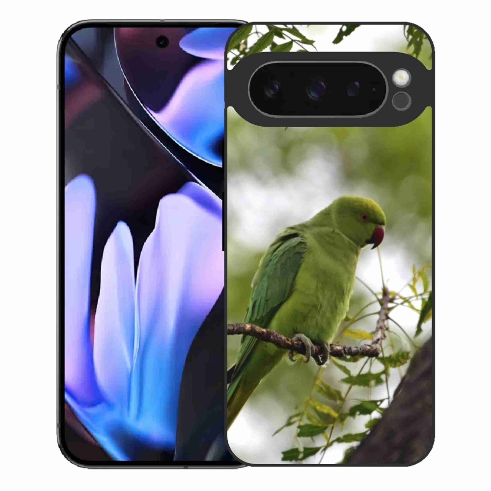 Zselés borítás mmCase a Google Pixel 9 Pro XL-hez - zöld papagáj