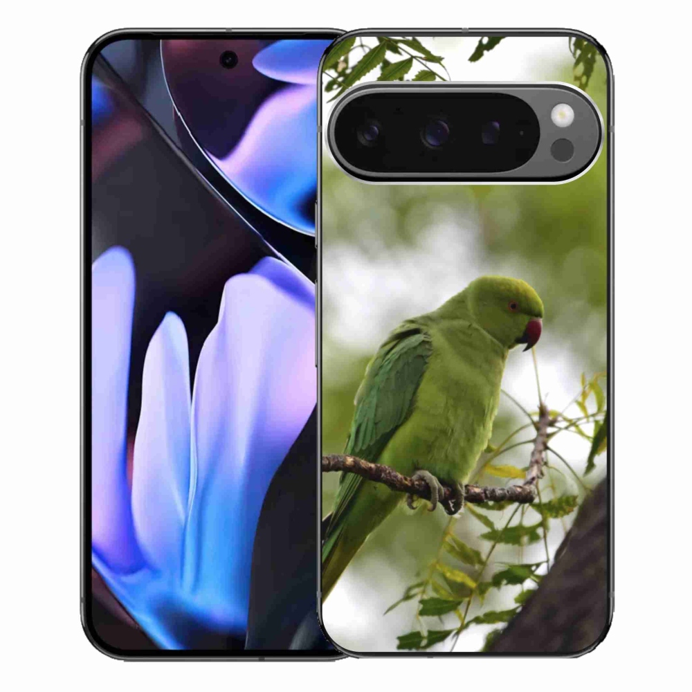 Zselés borítás mmCase a Google Pixel 9 Pro XL-hez - zöld papagáj