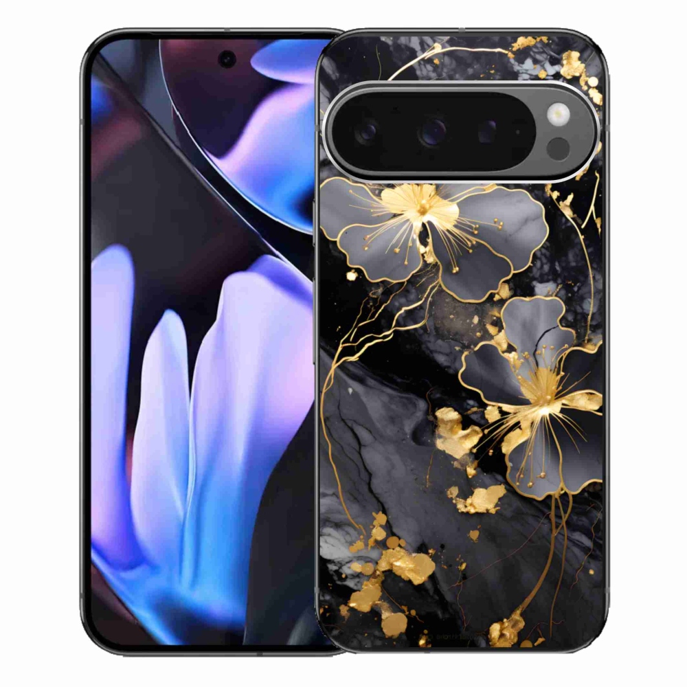 Gél borítás mmCase a Google Pixel 9 Pro XL-hez - arany virágok