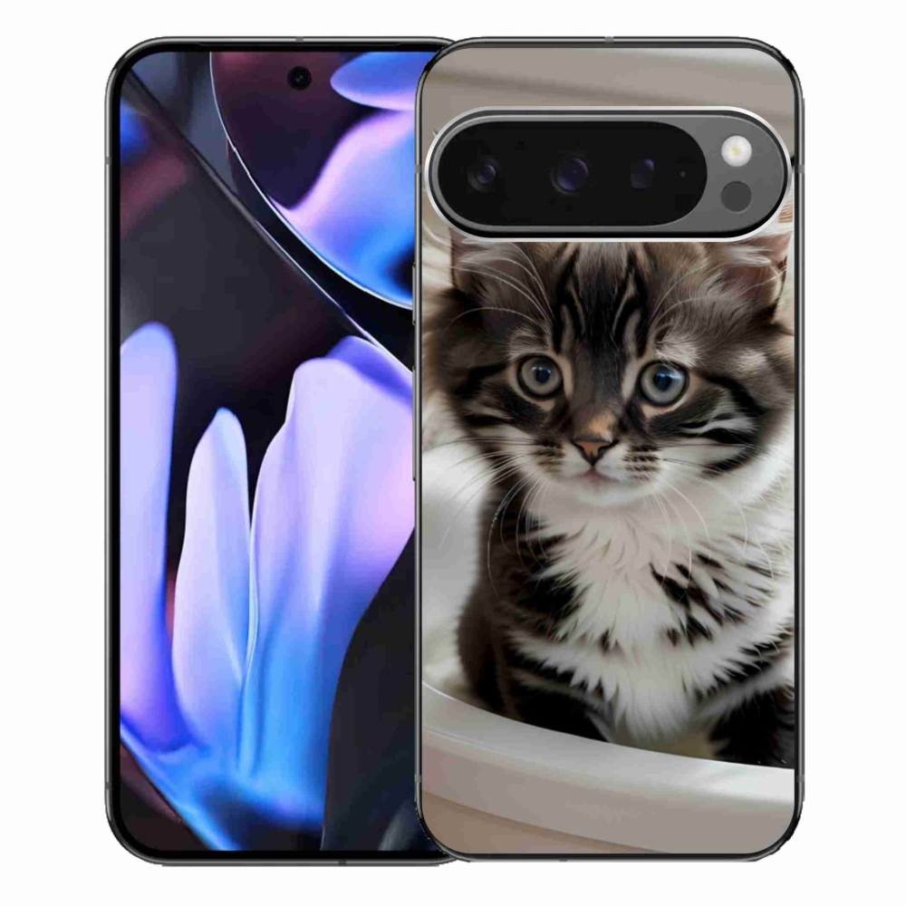 Gél borítás mmCase a Google Pixel 9 Pro XL-hez - kíváncsi cica