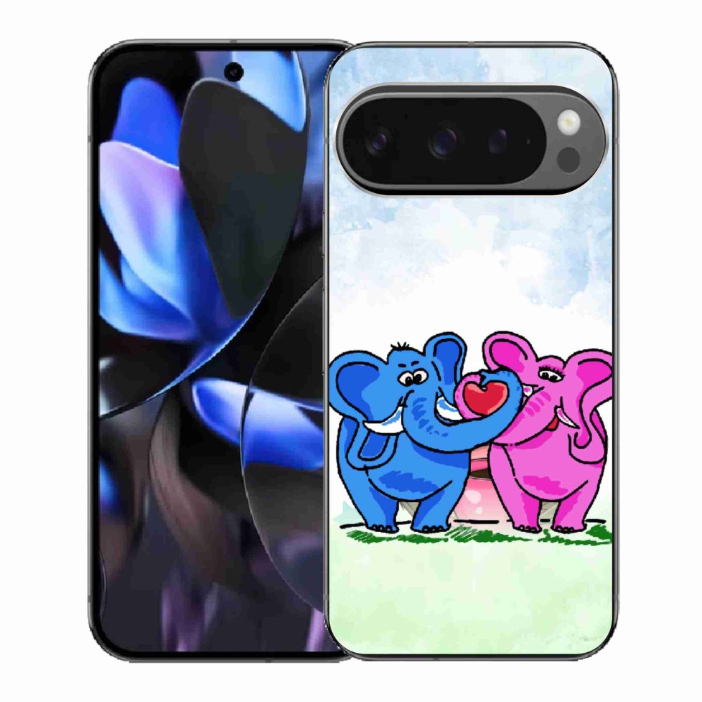 Gél borítás mmCase a Google Pixel 9 Pro-hoz - szerelmes elefántok