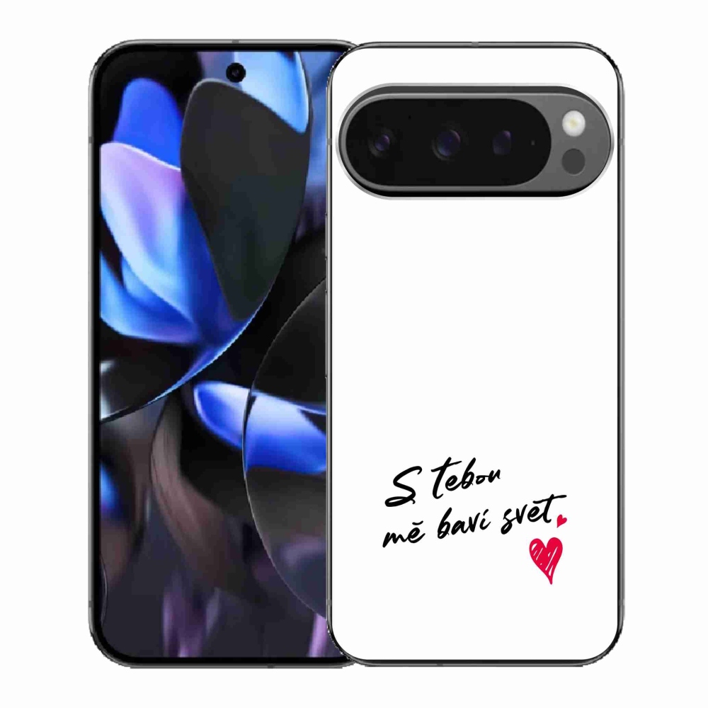 Gél borítás mmCase a Google Pixel 9 Pro számára - szerelmes szöveg 1 fehér háttér