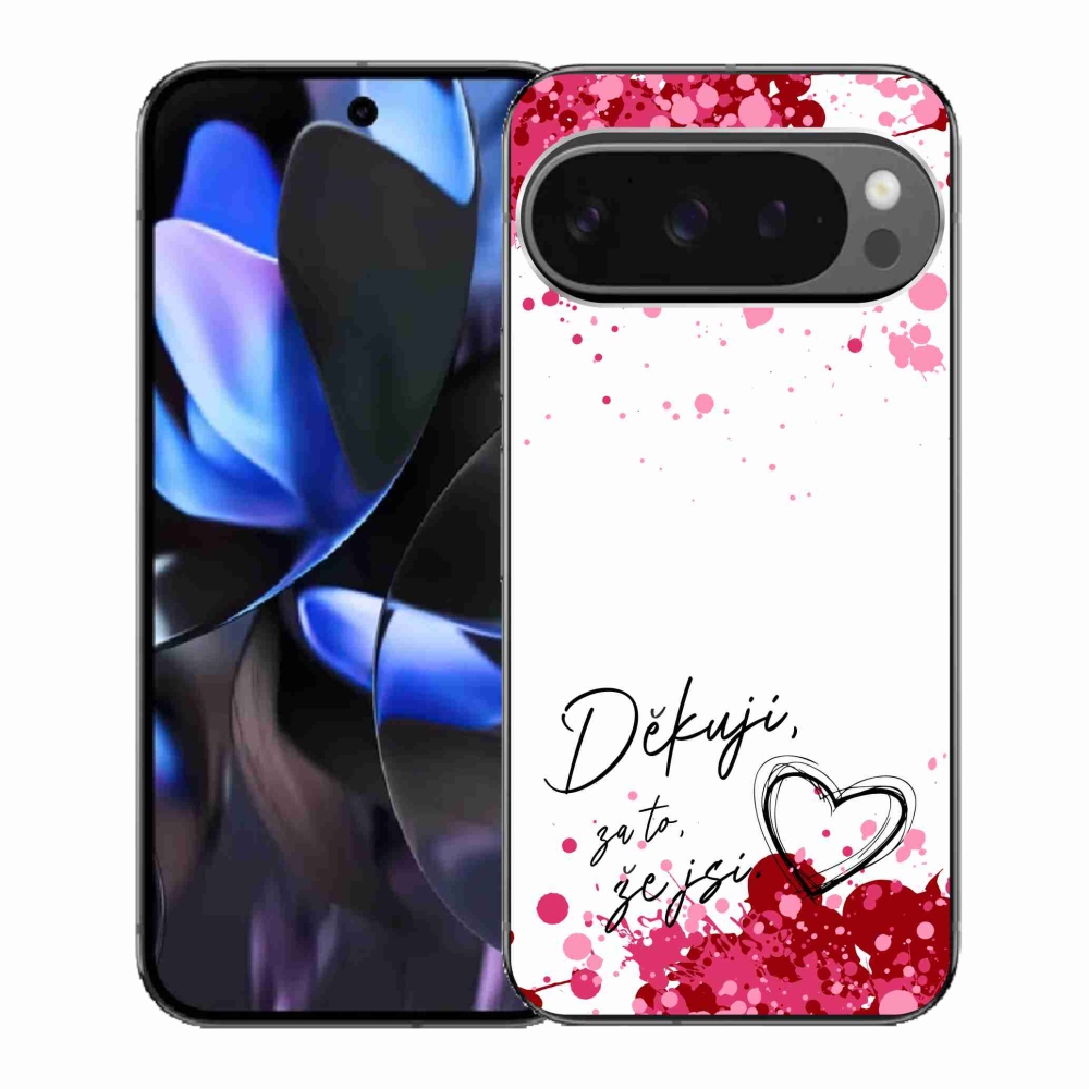 Gél borítás mmCase a Google Pixel 9 Pro számára - text in love 2 fehér háttérrel