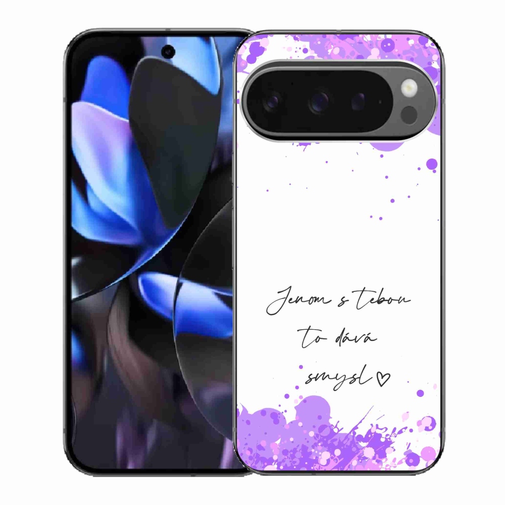Gél borítás mmCase a Google Pixel 9 Pro számára - szerelmes szöveg fehér háttérrel