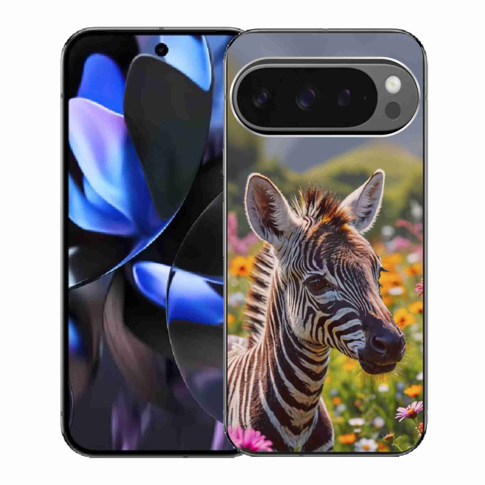 Zselés borítás mmCase a Google Pixel 9 Pro számára - zebra a réten