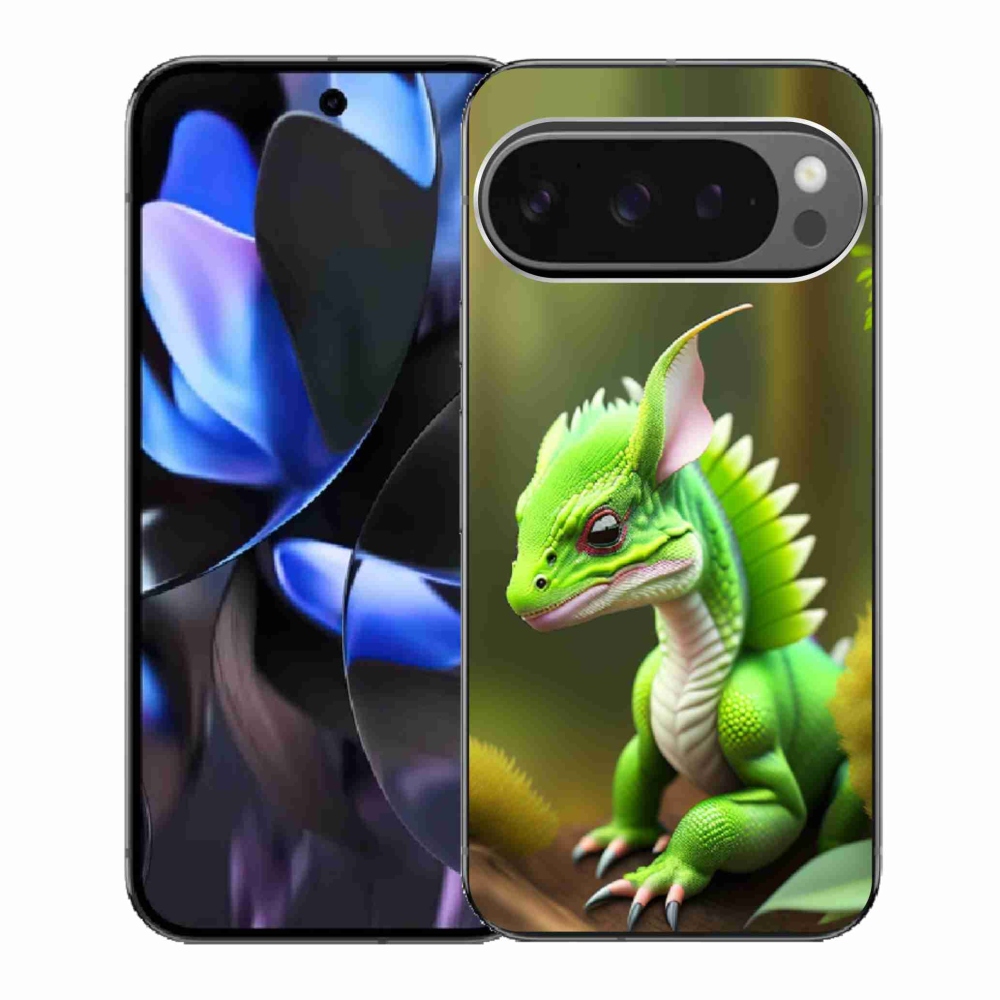 Zselés borítás mmCase a Google Pixel 9 Pro számára - zöld sárkány