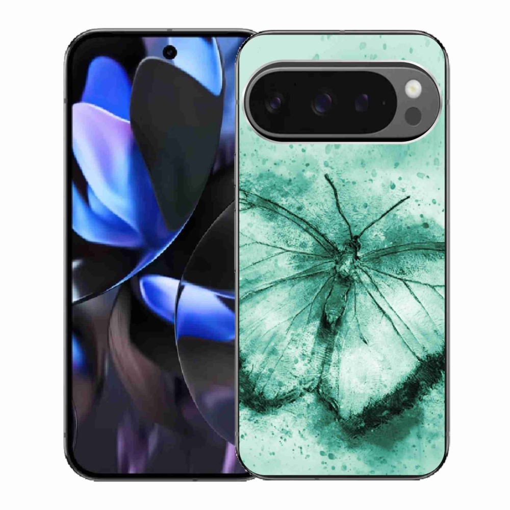 Zselés borítás mmCase a Google Pixel 9 Pro számára - zöld pillangó
