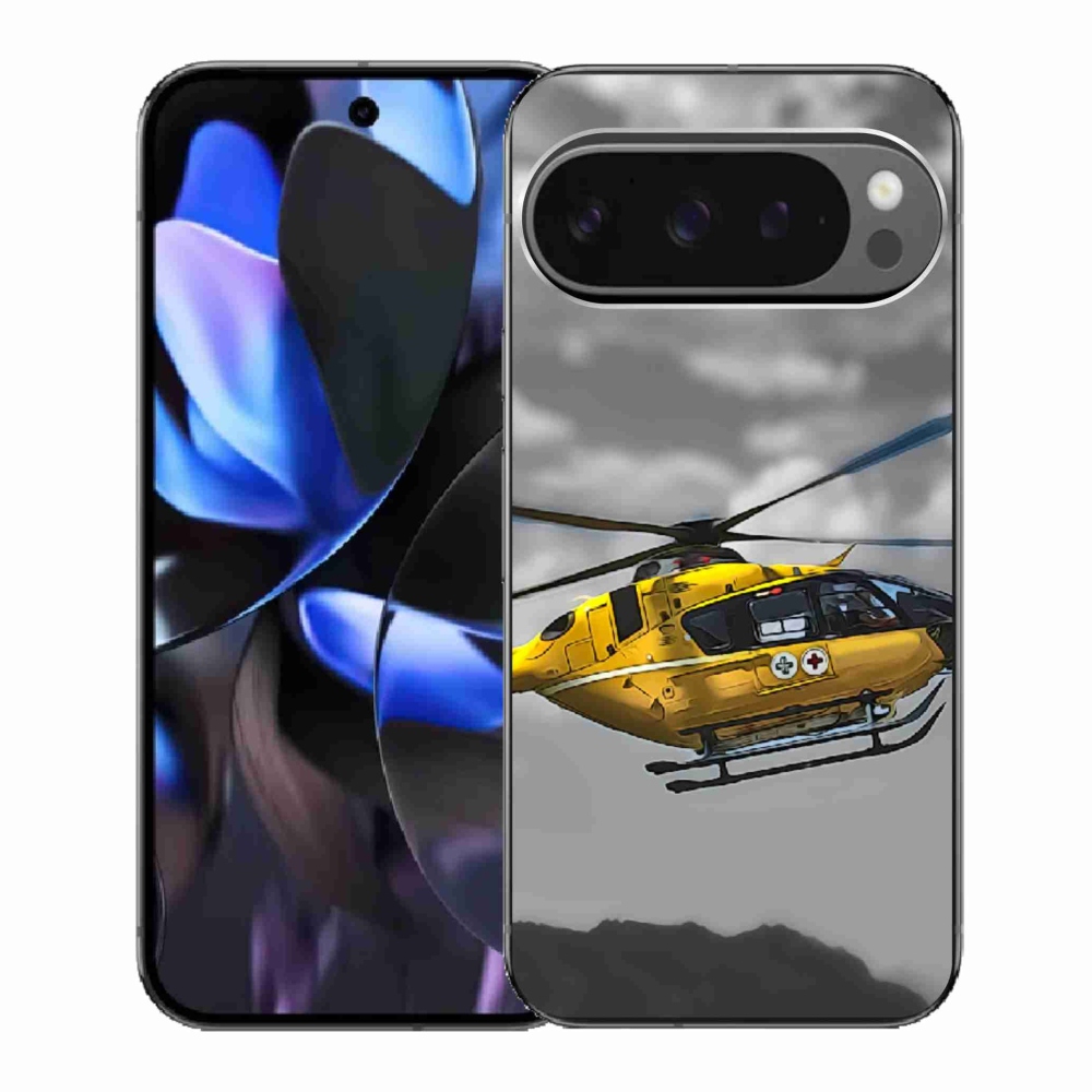 Zselés borítás mmCase a Google Pixel 9 Pro számára - sárga helikopter