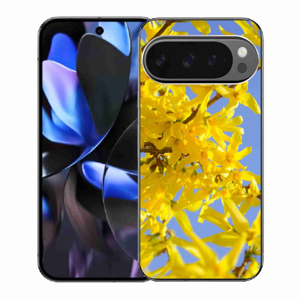 Zselés borítás mmCase a Google Pixel 9 Pro számára - sárga virágok