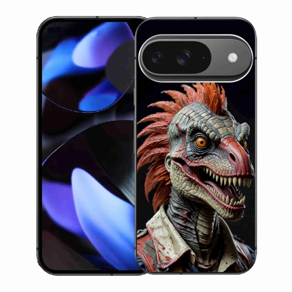 Gél borítás mmCase a Google Pixel 9-hez - punk dinoszaurusz