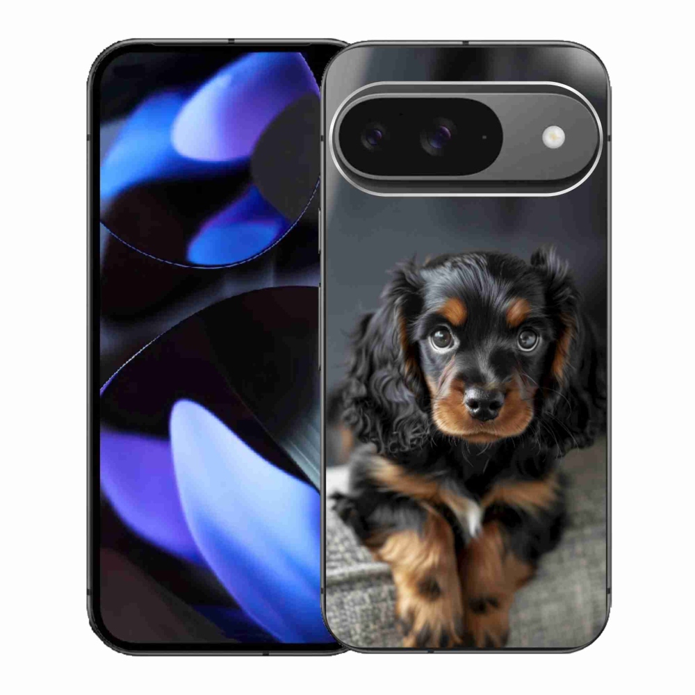 Gél borítás mmCase a Google Pixel 9-hez - aranyos hosszú szőrű tacskó