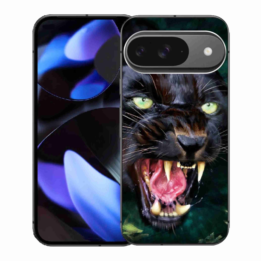 Gél borítás mmCase a Google Pixel 9-hez - dühös fekete párduc