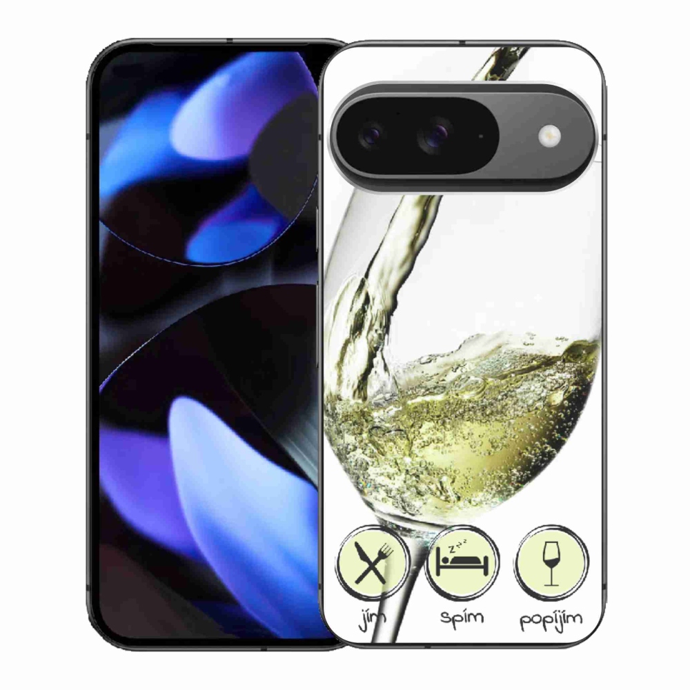 Gél borítás mmCase a Google Pixel 9-hez - borospohár fehér