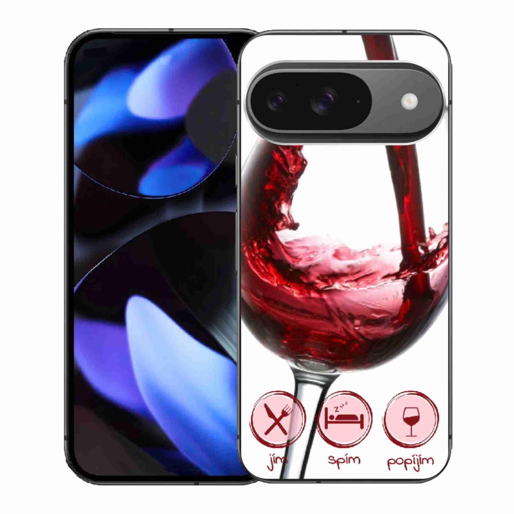 Zselés borítás mmCase a Google Pixel 9-hez - borospohár piros