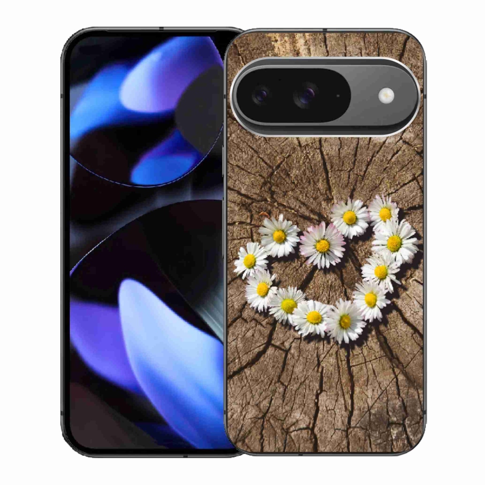Gél borítás mmCase a Google Pixel 9-hez - százszorszépek szíve