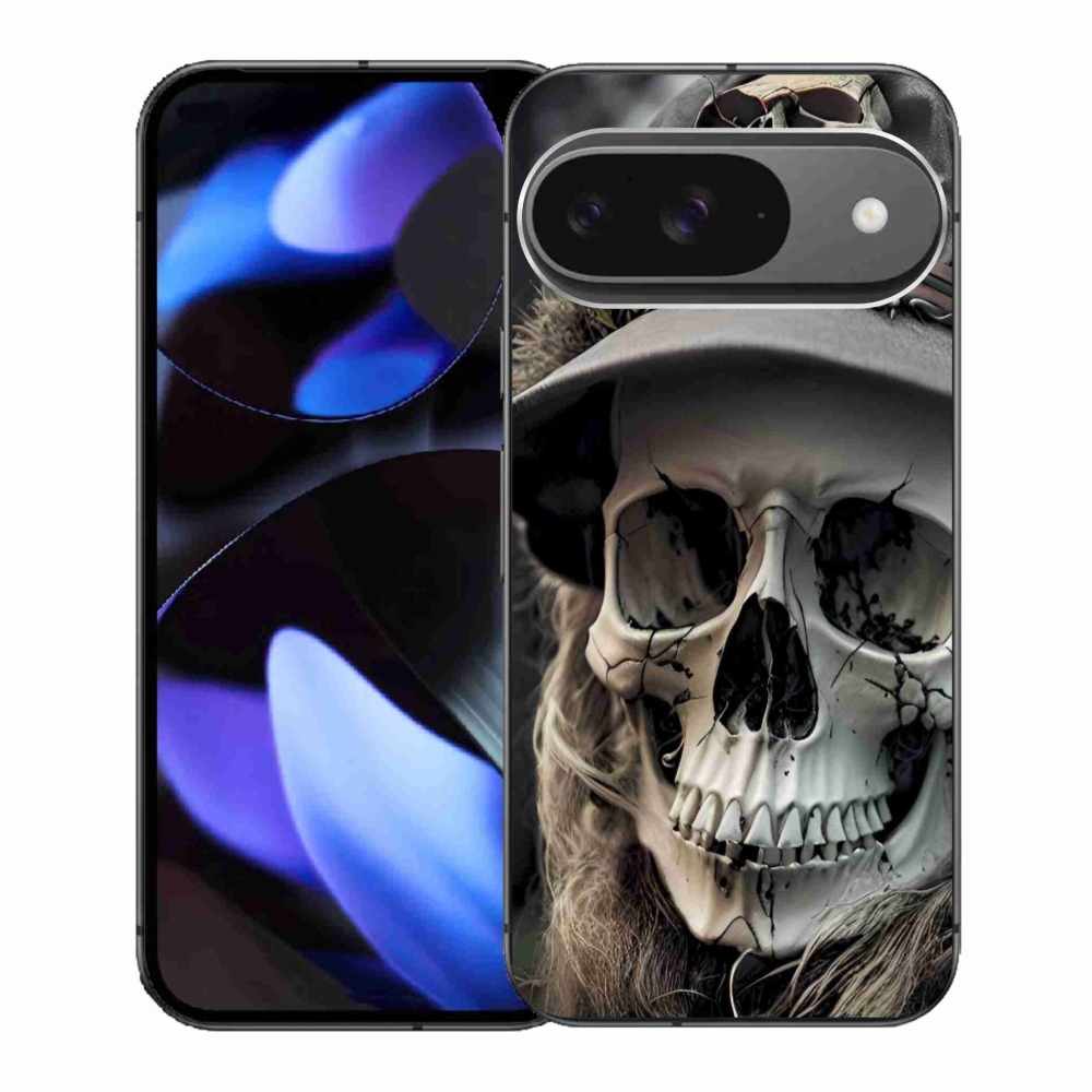 Zselés borítás mmCase a Google Pixel 9-hez - sötét koponya