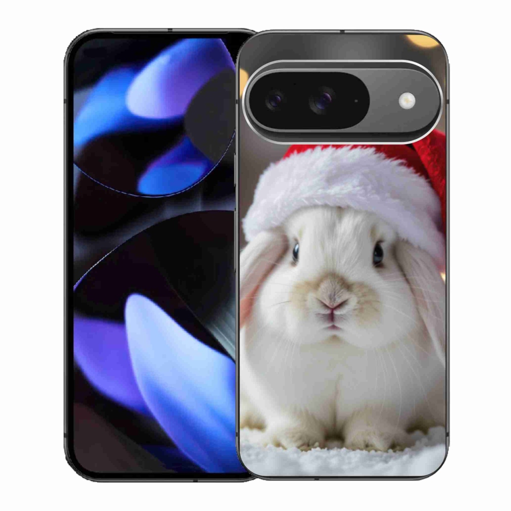Gél borítás mmCase a Google Pixel 9-hez - karácsonyi nyuszi