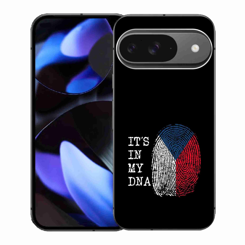 Zselés borítás mmCase a Google Pixel 9-hez - zászlós ujjlenyomat fekete háttérrel