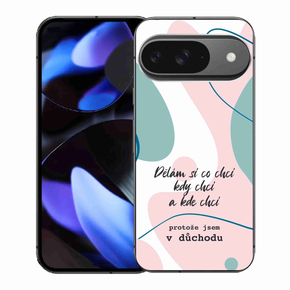 Gél borító mmCase a Google Pixel 9-hez - vicces szöveg 10 fehér háttérrel