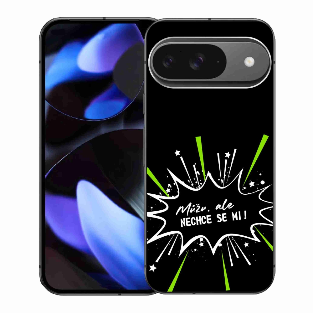 Gél borító mmCase a Google Pixel 9-hez - vicces szöveg 11 fekete háttér