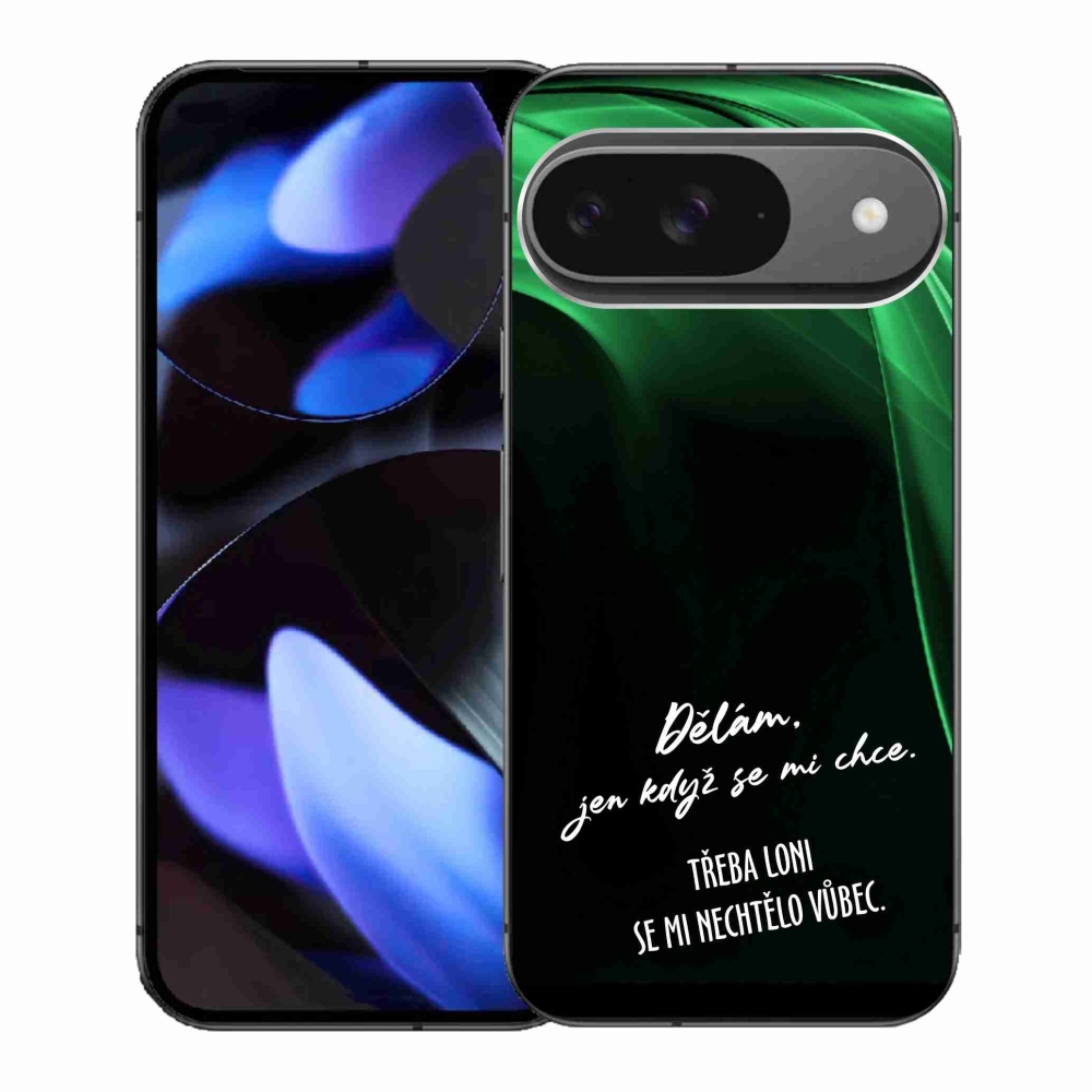 Gél borító mmCase a Google Pixel 9-hez - vicces szöveg 12 fekete háttérrel