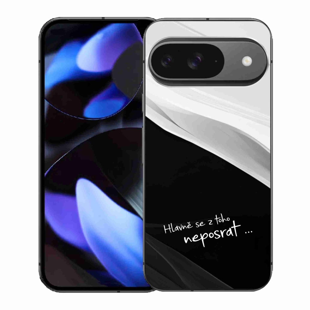 Gél borító mmCase a Google Pixel 9-hez - vicces szöveg 13 fekete és fehér háttérrel