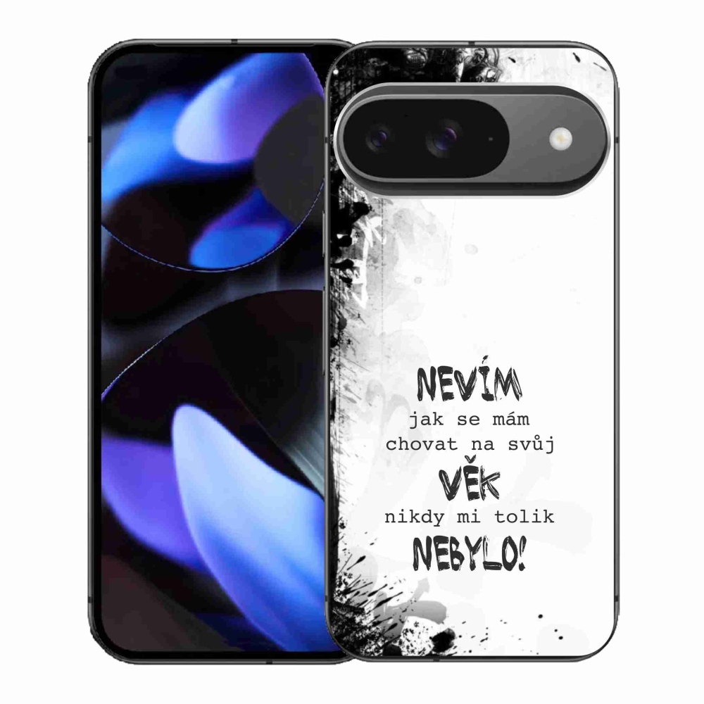 Gél borítás mmCase a Google Pixel 9-hez - vicces szöveg 14 fehér háttér
