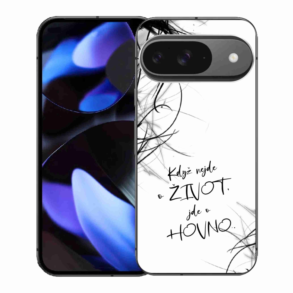 Gél borító mmCase a Google Pixel 9-hez - vicces szöveg 16 fehér háttér