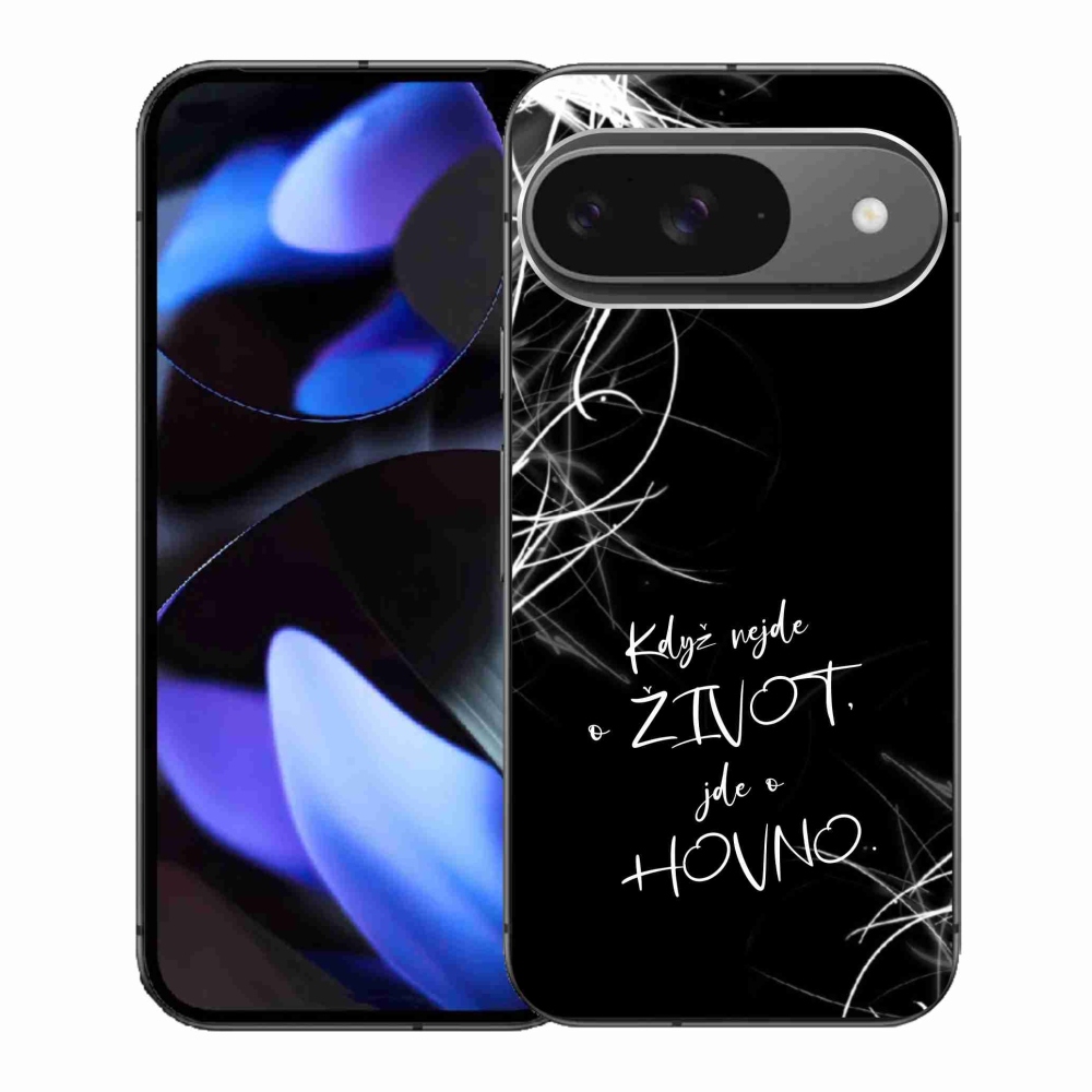 Gél borító mmCase a Google Pixel 9-hez - vicces szöveg 16 fekete háttér