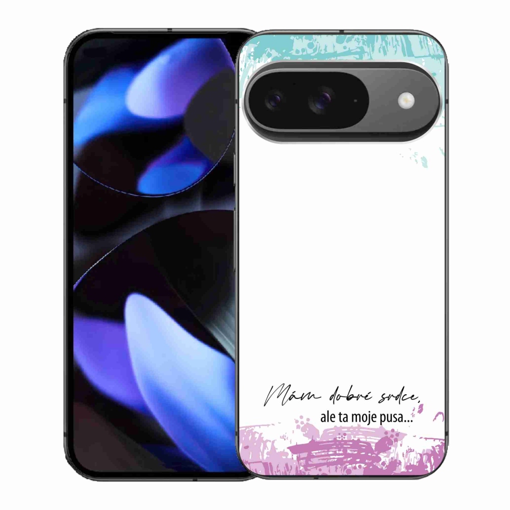 Gél borító mmCase a Google Pixel 9-hez - vicces szöveg 3 fehér háttérrel