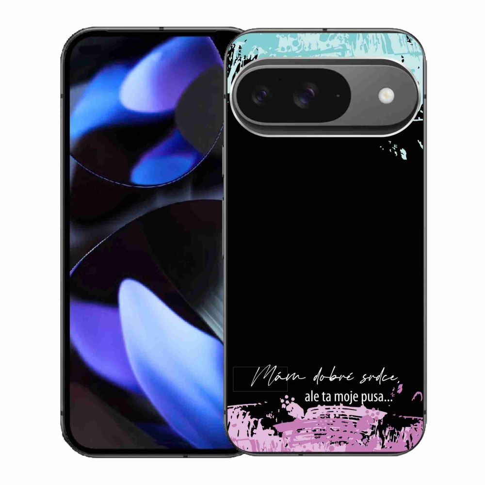 Gél borító mmCase a Google Pixel 9-hez - vicces szöveg 3 fekete háttérrel