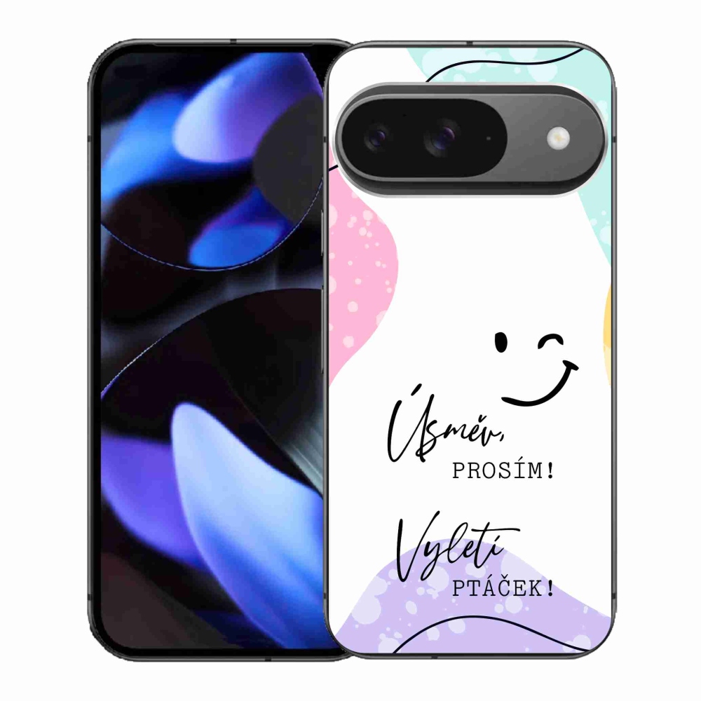 Gél borító mmCase a Google Pixel 9-hez - vicces szöveg 4 fehér háttérrel