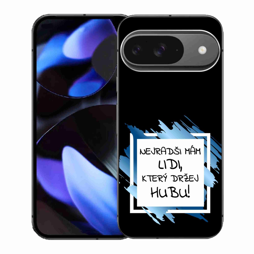 Gél borító mmCase a Google Pixel 9-hez - vicces szöveg 7 fehér és fekete háttérrel