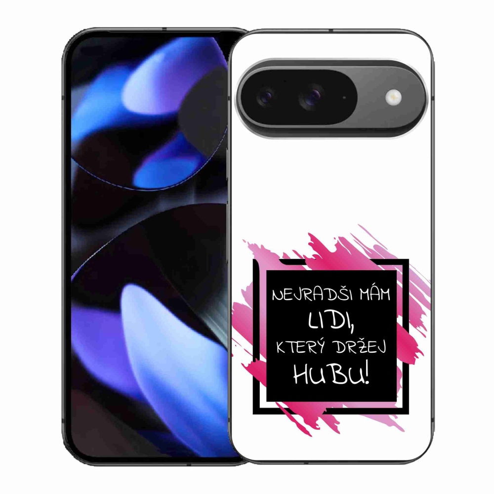 Gél borító mmCase a Google Pixel 9-hez - vicces szöveg 7 fekete és fehér háttérrel