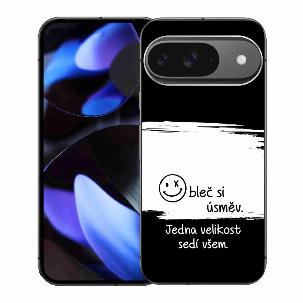 Gél borító mmCase a Google Pixel 9-hez - vicces szöveg 8 fekete és fehér háttérrel