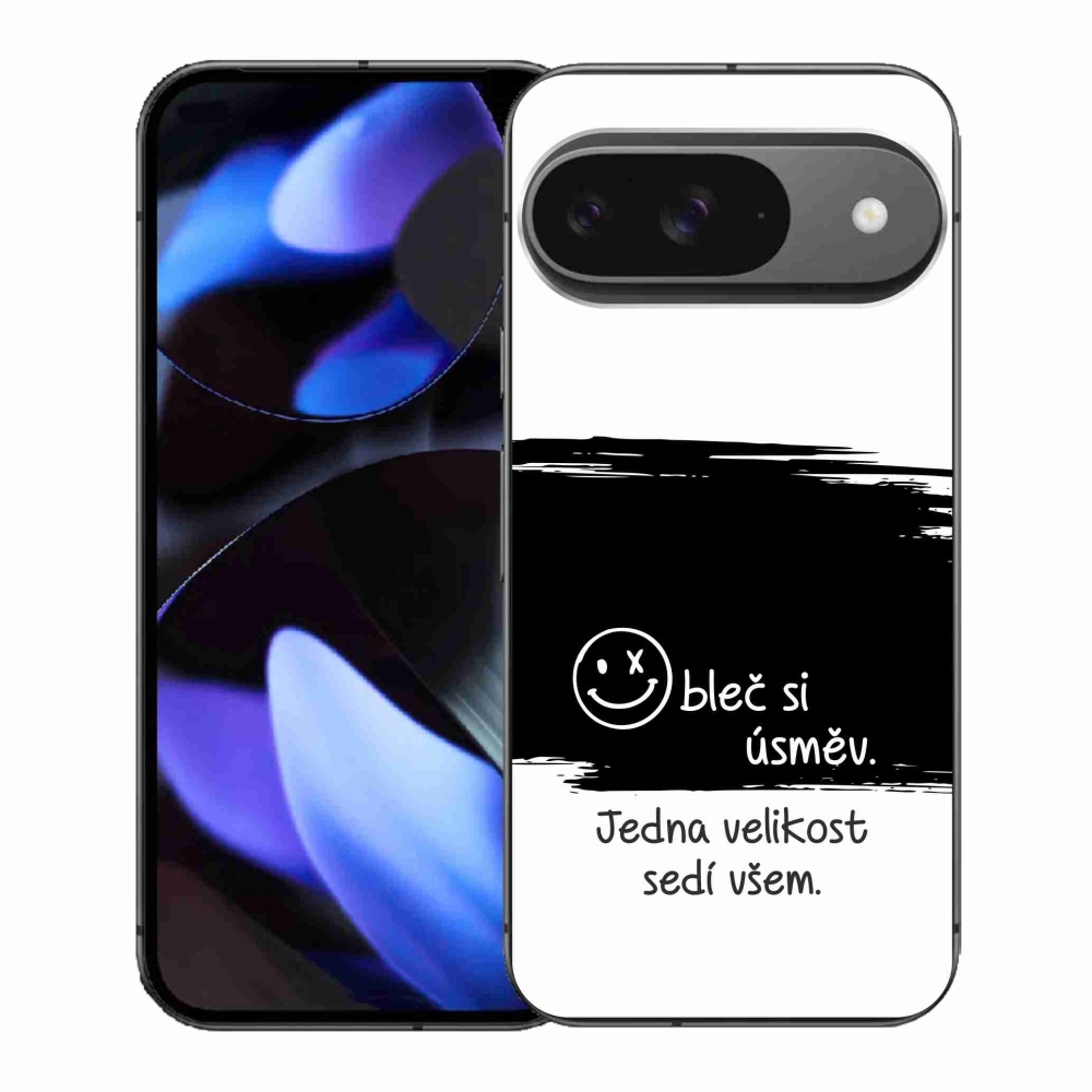 Gél borító mmCase a Google Pixel 9-hez - vicces szöveg 8 fekete és fehér háttérrel