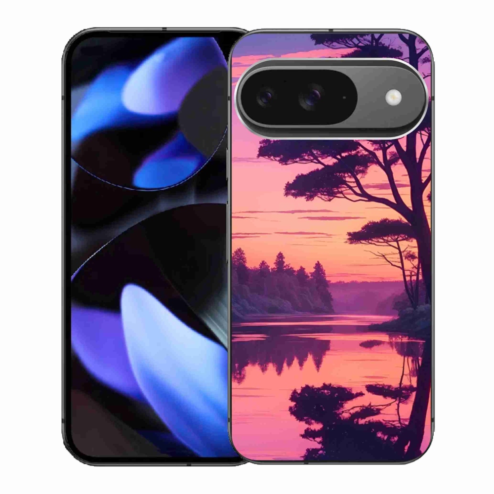 Gél borítás mmCase a Google Pixel 9-hez - naplemente a tó felett