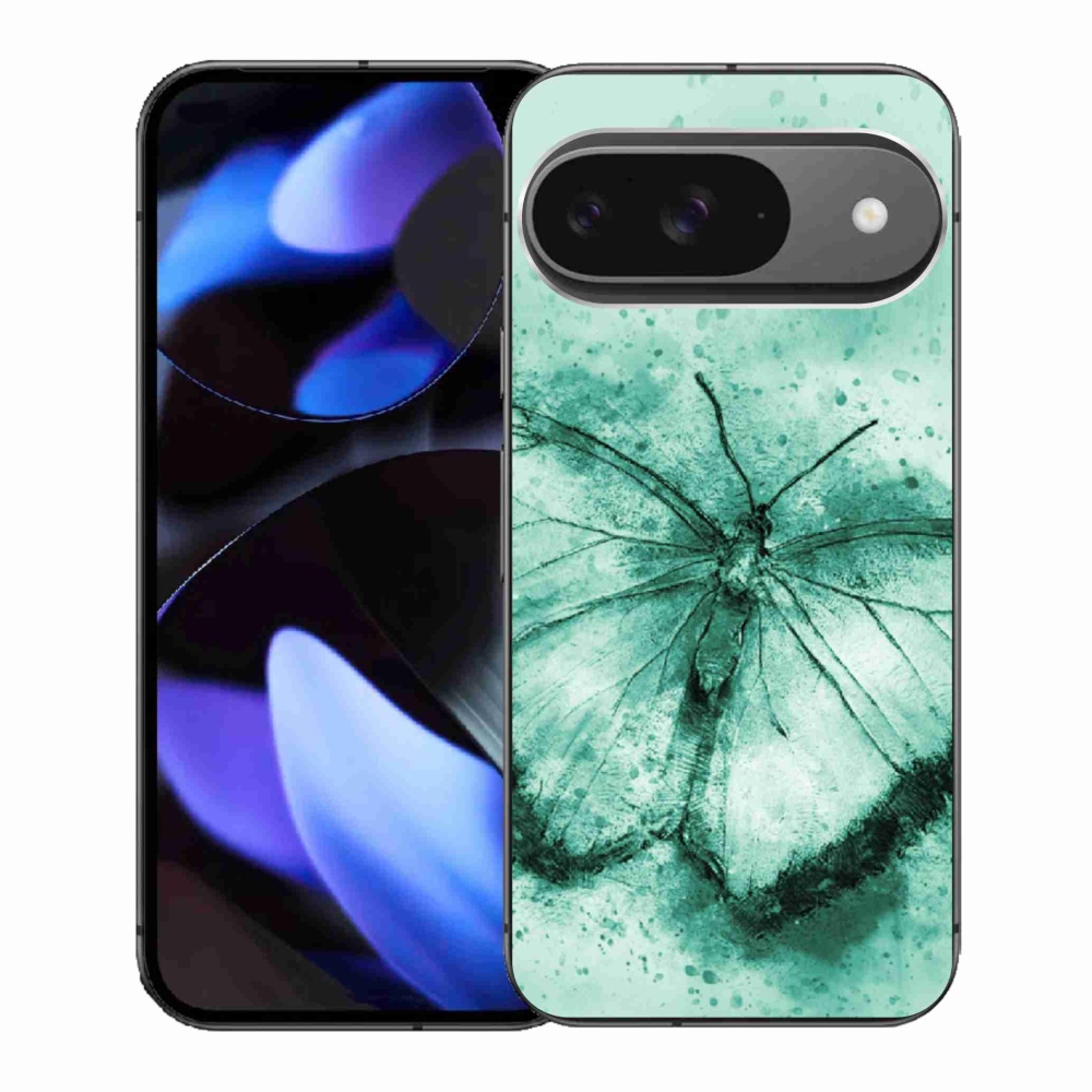 Zselés borítás mmCase a Google Pixel 9-hez - zöld pillangó