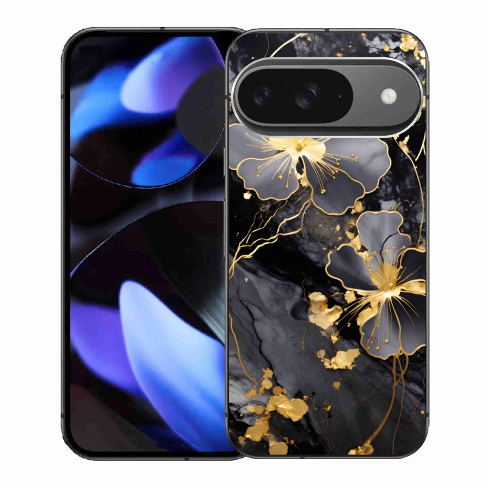 Gél borítás mmCase a Google Pixel 9-hez - arany virágok
