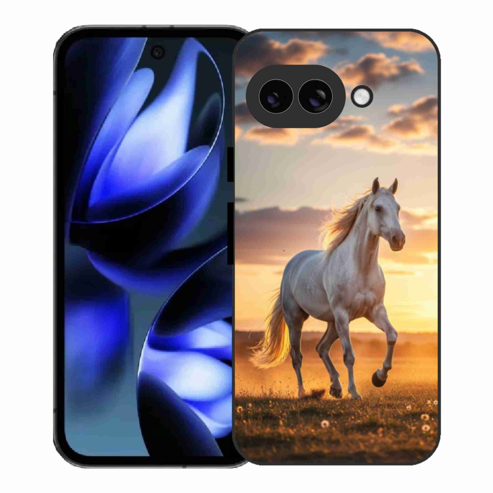 Gél borítás mmCase a Google Pixel 9a számára - futó fehér ló 2