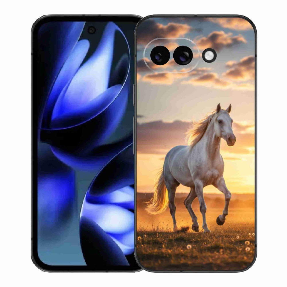 Gél borítás mmCase a Google Pixel 9a számára - futó fehér ló 2
